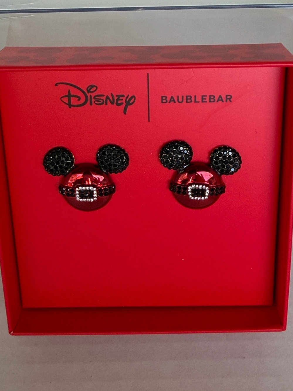 BaubleBar Disney Mickey Mouse Stud Holiday Earrings NIB